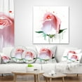 thumbnail image 4 of Designart Pink Rose with Paint Splashes - Floral Throw Pillow - 12x20, 4 of 5
