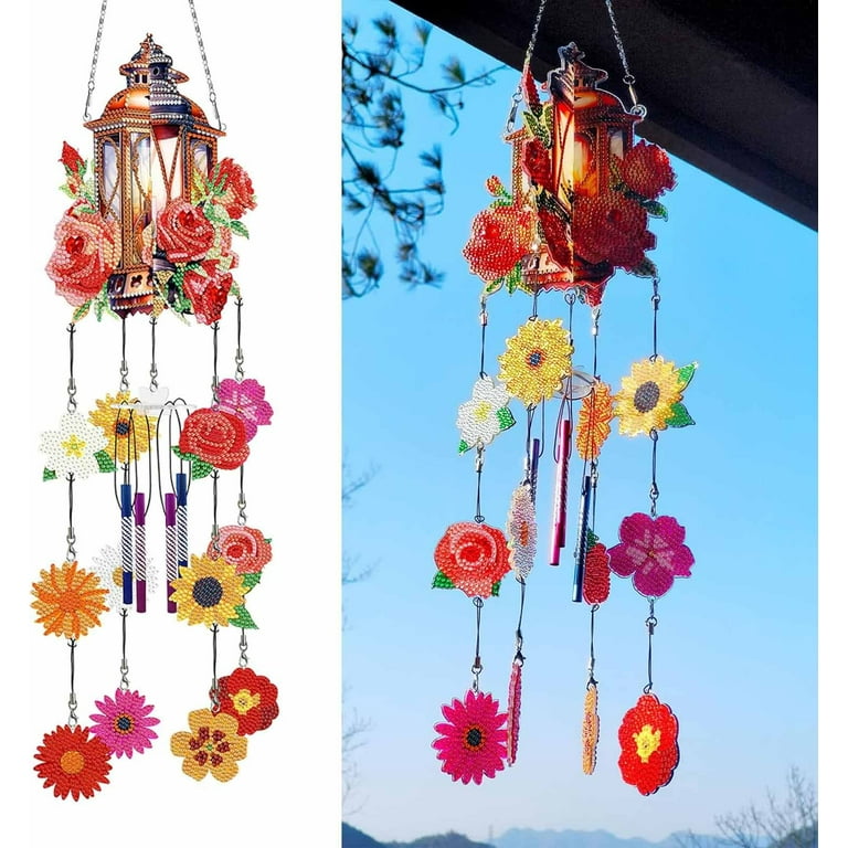 XEOVHV Diamond Painting Wind Chimes,Suncatcher Art Wind