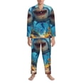 thumbnail image 3 of Kdxio Colorful Underwater Shark Men’s Pajama Set Pajamas For Men 2 Piece PJ Set with Men Pajama Pants and Long Sleeve T-Shirt Lounge Set-X-Large, 3 of 7