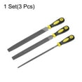 thumbnail image 3 of Uxcell 3pcs Metal File Set 10" High Carbon Steel Medium Cut Half Round Flat Round Hand Rasp Files with Plastic Handle, 3 of 6