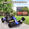 thumbnail image 7 of Funcid 24V 10Ah Big Battery Go Kart for Kids Age 6-12, Ride on Toys with 600W Motors, 7.5 MPH Electric Go Kart W/ EVA Wheels, 4-Level Adjustable Seat & 360° Drift Mode, LED Power Display, Blue, 7 of 7