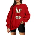 thumbnail image 1 of Chandails en Molleton pour Femmes Coupe Ample Womens Hiver Aguichant Col Rond Manches Longues Hauts Imprimés Réguliers Chandails à Capuchon Chandail en Molleton Blouse Tenue de Yoga en Liquidation, 1 of 4