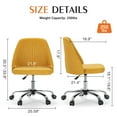 thumbnail image 6 of JOINSUN Armless Office Chair Modern Fabric Home Office Desk Chair, Adjustable Swivel Vanity Chair, Yellow, 6 of 6