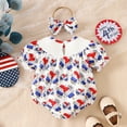 thumbnail image 4 of Baby Romper Short Sleeve Independence Day 4Th Of July Prints Romper Baby Bodysuits Baby Girl Onesies Blue 12 Months-18 Months, 4 of 6