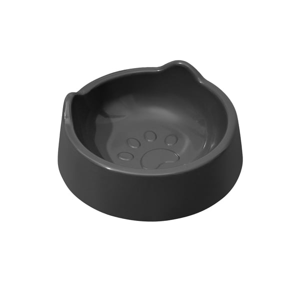 Bcylexb Slanted Cat and Dog Bowls, Large Capacity Plastic Pet Bowls for Food and Water, Neck Protecting Cat Feeding Dish, Dark Gray