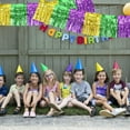 thumbnail image 3 of Foil Fringe Garland, Metallic Tinsel Garland, Wall Hanging Fringe Bannerfor Mardi Gras Birthday Party Homecoming Decoration 4 Pack 10 Feet (Green Gold Purple), 3 of 6