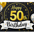thumbnail image 4 of Glamorous Golden and Silver Themed 50th Birthday Banner Party Decoration Backdrop Photography Props for Birthday Party Celebrations Anniversary Events Photo Booths, 4 of 8