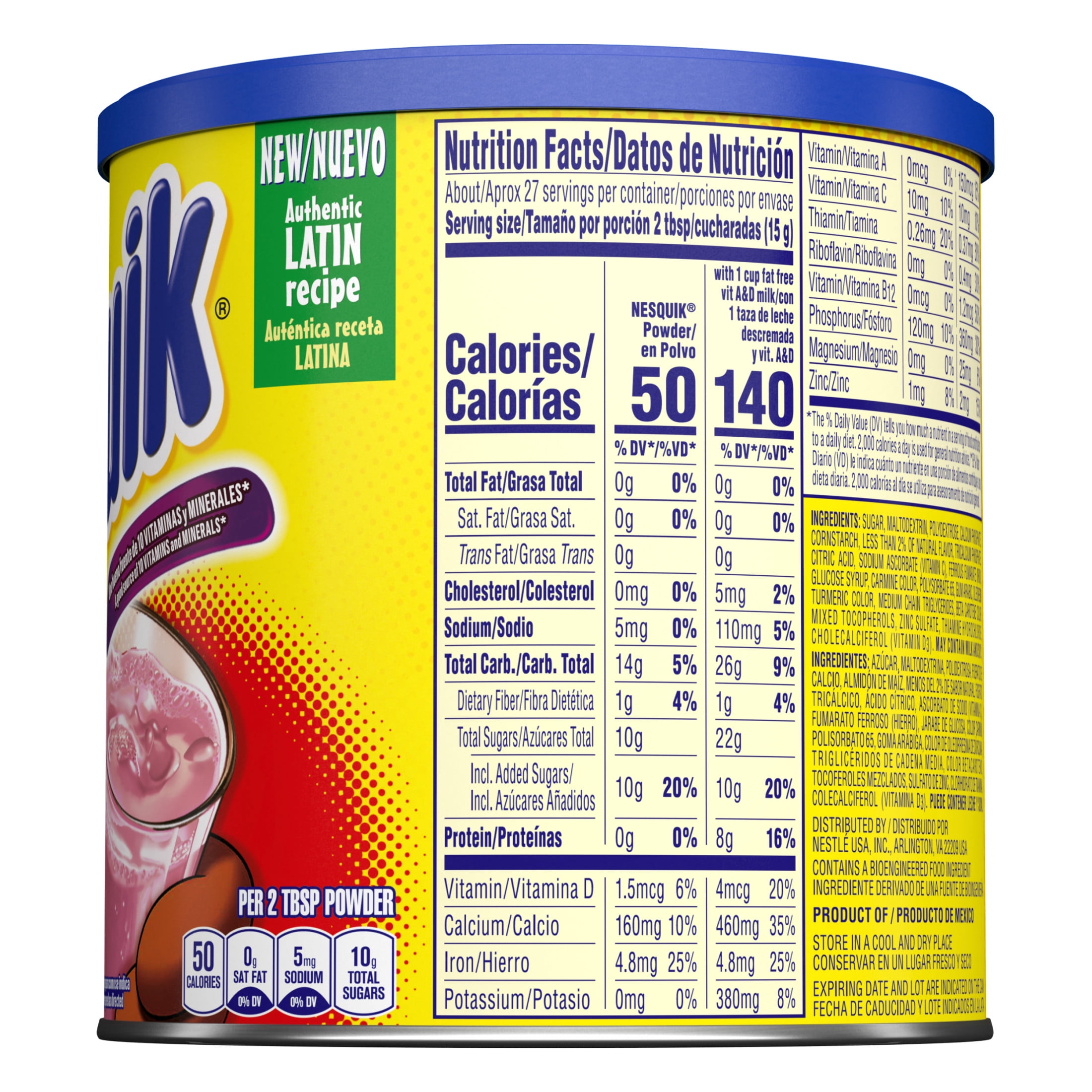 (3 pack) Nestle Nesquik Strawberry Flavor Powder Drink Mix, 14.1 oz