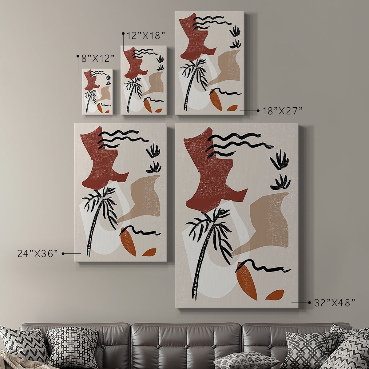 Soft Palms II Premium Gallery Wrapped Canvas - Ready to Hang