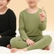 thumbnail image 4 of Conjunto de ropa interior térmica para niños y niñas, capa base para jóvenes, pantalones térmicos suaves, camisa de manga larga, verde, 4 of 8