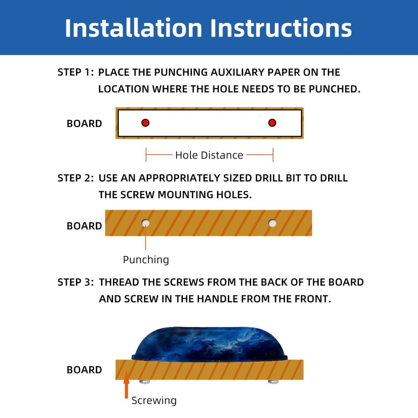 PhooArto 6 Pcs Cup Drawer Pulls, Blue Galaxy Pattern Shell Shape Handles Cabinet Knobs for Dresser Cupboard Closet Wardrobe with Screws