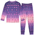 thumbnail image 2 of FORMRS Long Sleeve Top and Pants Pajama Set for Niños 2-Piece Sleepwear, Sizes 18M-8Y, Gradient Love, 2 of 6