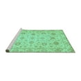 thumbnail image 2 of Ahgly Company Machine Washable Indoor Rectangle Oriental Turquoise Blue Traditional Area Rugs, 6' x 9', 2 of 4