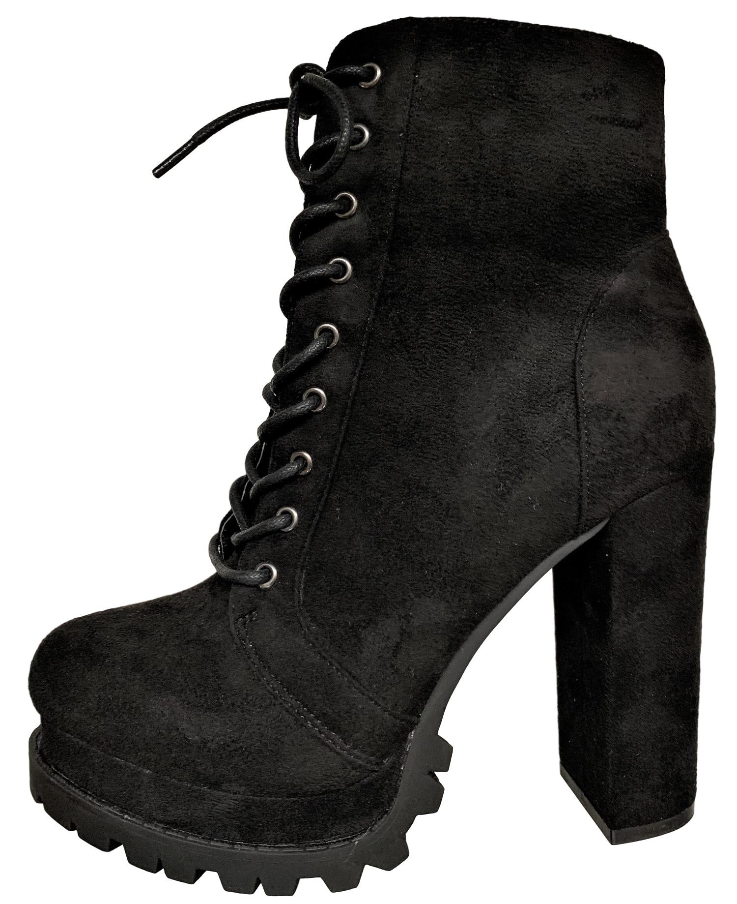 block high heel booties