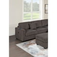 thumbnail image 5 of Miekor Furniture Living Room Corduroy Upholstered Chocolate 4pc Sectional Set RAF/LAF One-Arm Loveseat W/USB, Corner Wedge, Cocktail Ottoman Cushion Couch MK0752, 5 of 8