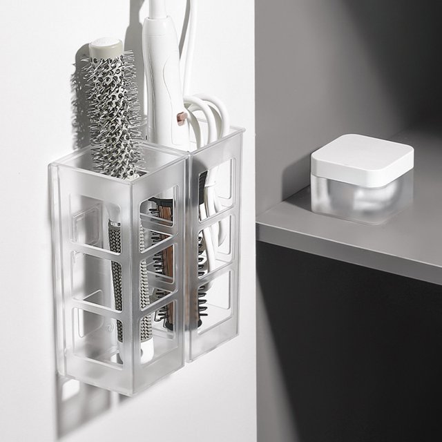 YAOMOBB Étui de Rangement Capacité de Charge Élevée Fer à Friser Boîte de Rangement Design Ajouré Organisateur Mural