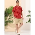 thumbnail image 4 of Lars Amadeus Camisa de lunares de verano para hombre, camisas hawaianas con patrón de manga corta y botones rojo L, 4 of 6