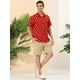 thumbnail image 4 of Lars Amadeus Camisa de lunares de verano para hombre, camisas hawaianas con patrón de manga corta y botones rojo L, 4 of 6
