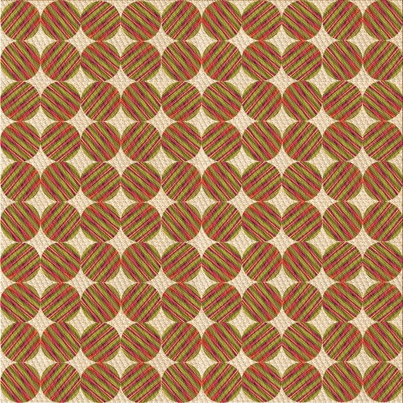 Ahgly Company Indoor Square Patterned Grapefruit Red Area Rugs, 4' Square