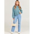 thumbnail image 2 of Sweat-shirt à Manches Longues pour Femmes Casual Col Rond Pull à Capuche en Molleton, 2 of 6