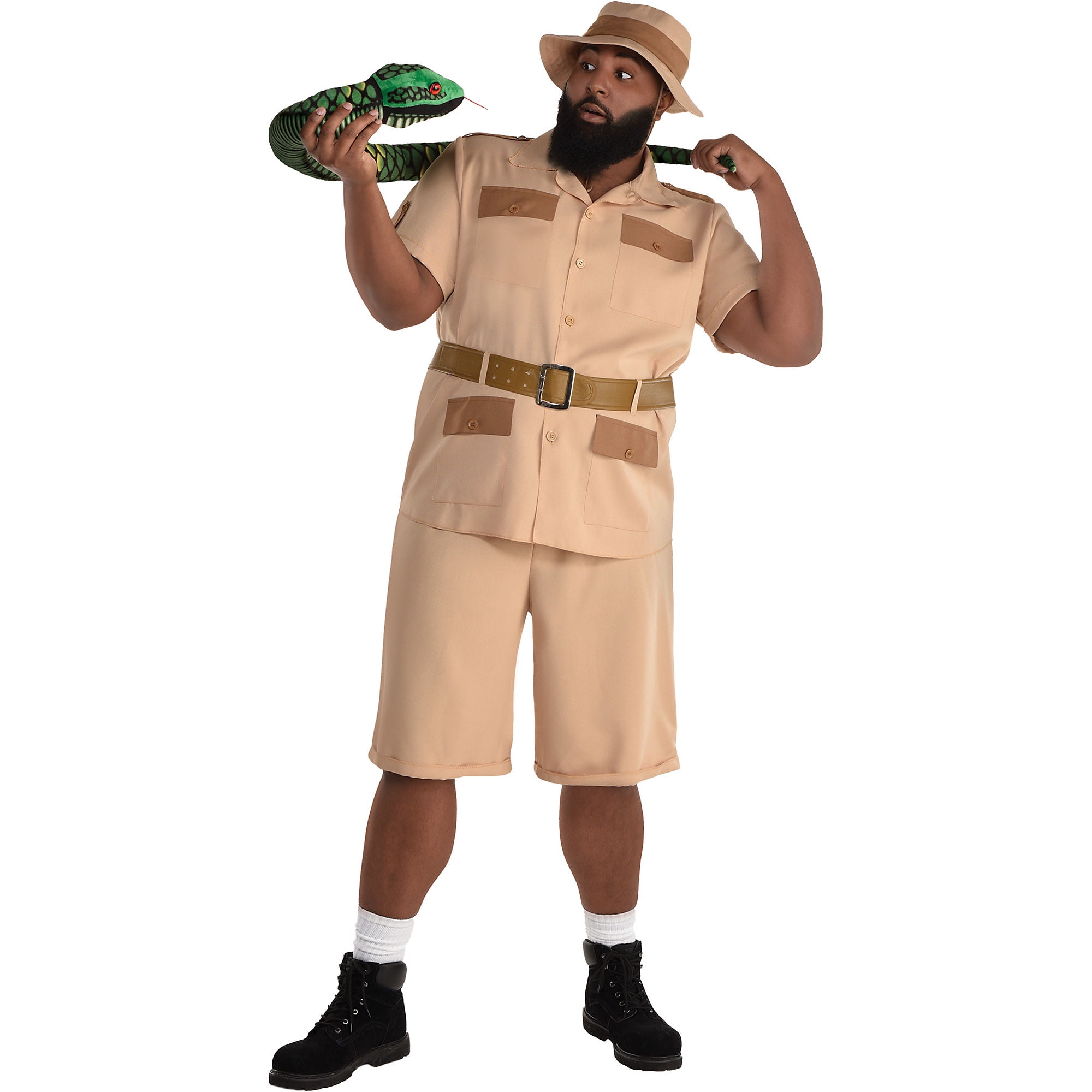 Amscan Safari Guide Halloween Costume for Adults, Plus Size, Includes Shirt, Shorts and Hat