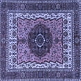 thumbnail image 1 of Ahgly Company Machine Washable Indoor Square Abstract Blue Modern Area Rugs, 4' Square, 1 of 4