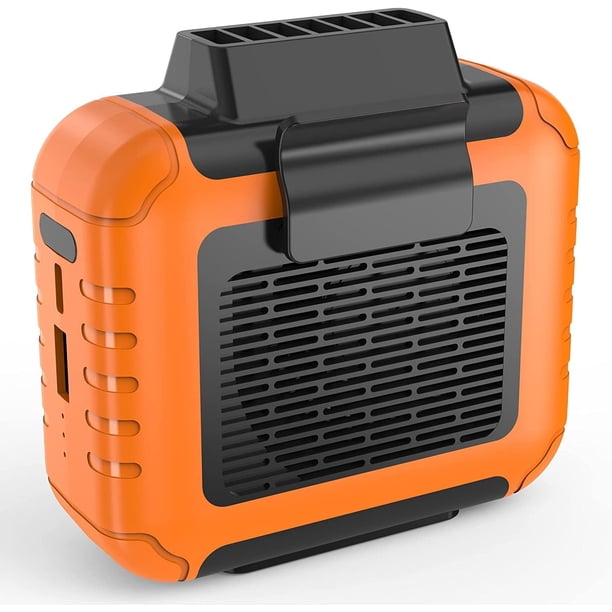 Mini ventilador de cintura, ventilador portátil recargable de 6000 mAh, ventilador de cinturón pequeño con pilas, máx. 24 h, 3 velocidades, ventilador personal para el cuerpo y banco de ener