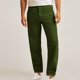 thumbnail image 1 of Pantalones largos para hombre, de pana de color liso, con bolsillos y botones, informales, holgados y de pierna recta, de algodón., 1 of 6