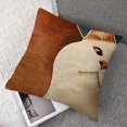 thumbnail image 7 of Dark Orange Decorative Velvet Throw Pillow Cover with Cloth Texture Patchwork Cushion Case Modern Pillowcase for Sofa Couch Bedroom Living Room Home Decor, 7 of 7