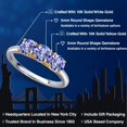 thumbnail image 2 of Gem Stone King 10K Two Tone Gold Blue Tanzanite Engagement Ring for Women | 1.38 Cttw | Round 5MM | Gemstone December Birthstone | Size 9, 2 of 6
