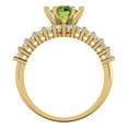 thumbnail image 4 of Clara Pucci 14K Yellow Gold Round Cut 1Ct Natural Peridot Engagement Ring + Matching Band - Luxury Box Included, 4 of 7
