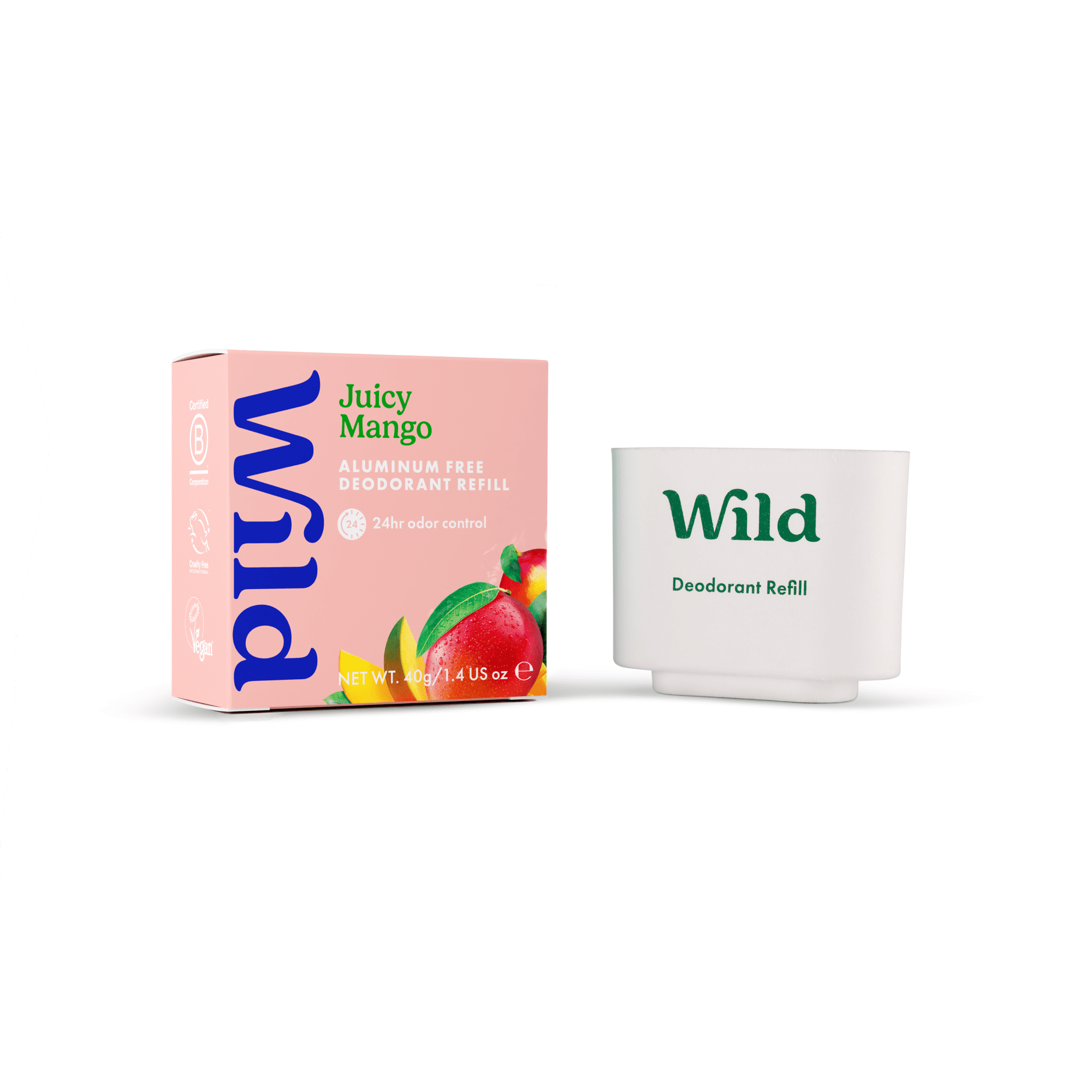Wild Stick Deodorant Refill, Juicy Mango. Aluminum Free, for Women and Men, 1.4oz