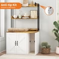 thumbnail image 4 of 55" Cat Litter Box Enclosure, Hidden Wooden Cat House with 2 Storage Shelves for Living Room Entryway, 4 of 7