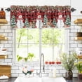 thumbnail image 3 of Winter Snowman Valances for Windows Christmas Tree Leaves Elk Flower Red Black Plaid Rod Pocket Curtain Valance Window Treatment Short Curtains for Kitchen Living Room, 60"x18", 3 of 5
