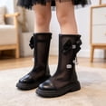 thumbnail image 2 of CAIXIA Girls Knee High Boots Riding Shoes Side Zipper Fashion Round Toe Comfortable Pu Leather Combat Boots Punk Goth Shoes School Shoes Waterproof Fall Winter Boot, 2 of 8