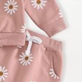 thumbnail image 5 of TOWED22 Infant Toddler Girl Fall Winter Clothes Set Long Sleeve Cute Sweatshirt and High Waist Pants Print Outfits Clothing 2 Piece(Pink,0-6 M), 5 of 6