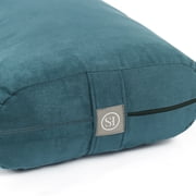 Yoga Meditation Cushion, 25 x 12 Rectangular Bolster with Removable Cover - Teal