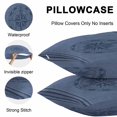 thumbnail image 5 of Throw Pillow Covers 16x16 Inch Set of 2, Nautical Compass Waterproof Outdoor Pillow Covers, Navy Blue Striped Coastal Compass Decorative Cushion Pillowcases for Couch, Sofa, Bed, Garden, Patio, 5 of 9