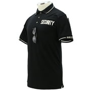 First Class Polycotton Tactical Security Polo Shirts - Black Collar With White ID - S