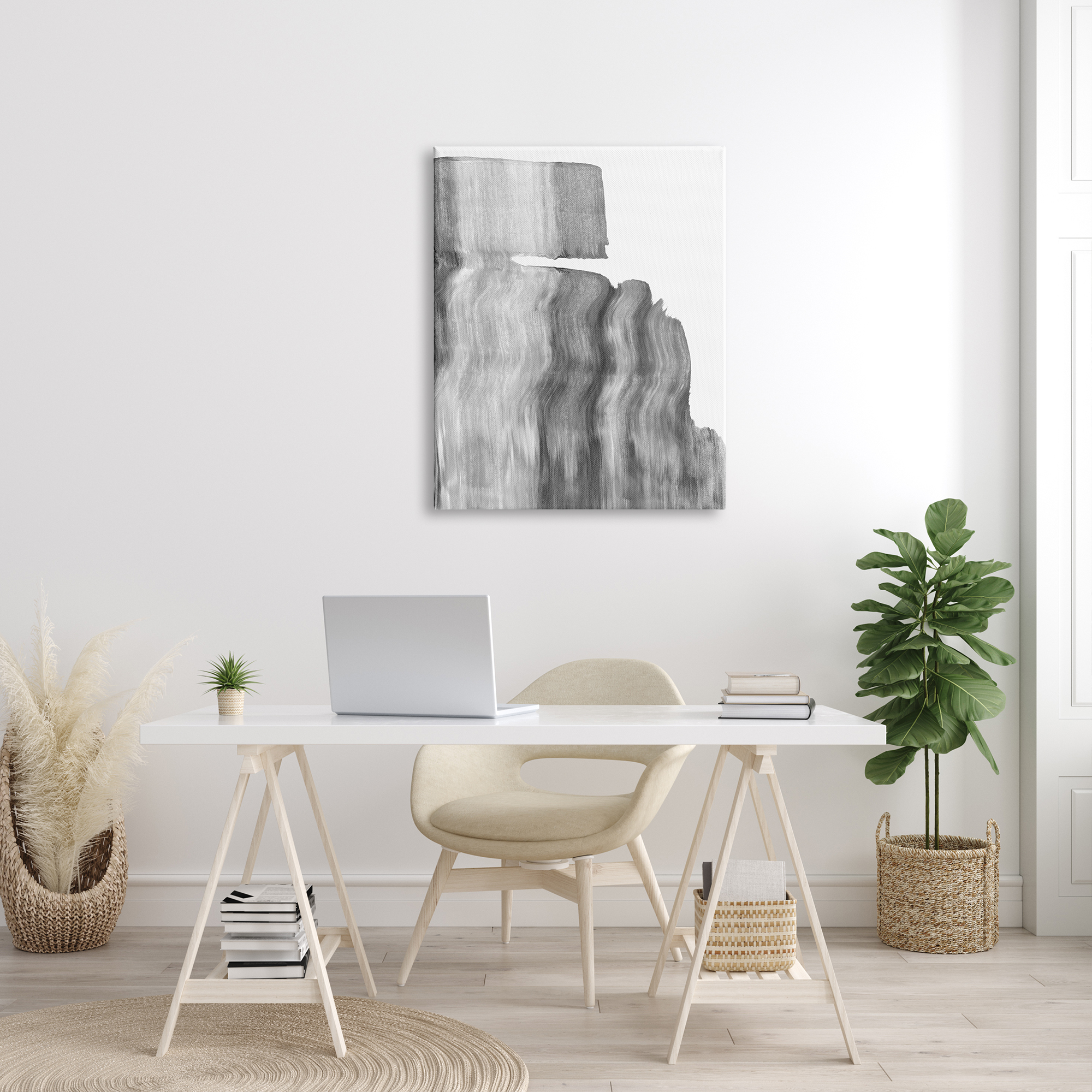 Stupell Industries Static Grey Abstraction Ombre Tone Over White, 30 x 40, Designed by Emma Caroline