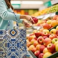 thumbnail image 3 of Boho Chic Floral Canvas Tote – Vintage Reusable Shopping Handbag, 3 of 6