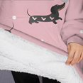 thumbnail image 3 of Oversized Wearable Blanket Hoodie,Cute Cartoon Dachshund Sherpa Blanket Hoodie with Super Pockets,Super Warm Fuzzy Pullover for Women & Men, 3 of 6