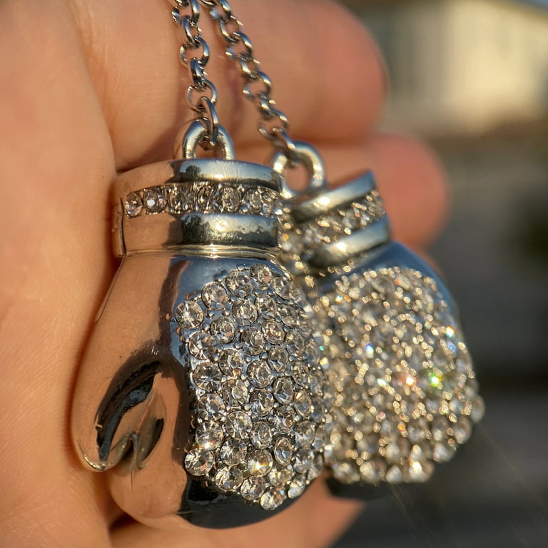 Iced out boxing store glove pendant