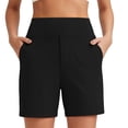 thumbnail image 2 of Gamivast Shorts for Women with Pockets High Waisted Stretchy Casual Shorts Loose Fit Mid Thigh Pull on Summer Lounge Workout Shorts Everyday Wear, 2 of 8