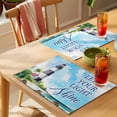 thumbnail image 4 of Lighthouse Placemats Set of 4 Blue Coastal Nautical Ocean Beach Palm Tree Place Mats Indoor Wipeable Table Mats Washable Cloth Dining Table Placemats for Kitchen Holiday Party Home Decor 13x19 Inch, 4 of 9