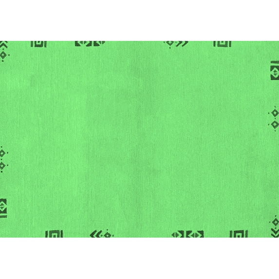 Ahgly Company Indoor Rectangle Abstract Emerald Green Modern Area Rugs, 2' x 3'