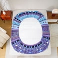 thumbnail image 5 of jejeloiu Aztec Triangle Rhombus Bed Sheets,Blue Purple King Sheets For Teens Kids 4 Pieces, 5 of 7