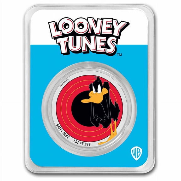 2022 Samoa 1 oz Silver Looney Tunes Daffy Duck Colorized with TEP