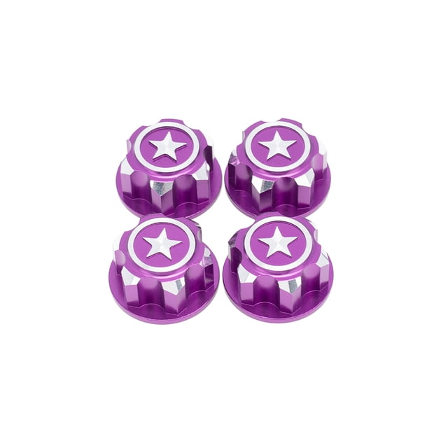 Bewildely 4 unids/pack tuercas de rueda ligeras tapacubos a prueba de polvo cubierta de rueda accesorio de juguete tapas resistentes al desgaste Kits de construcción modelo Violeta