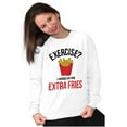 thumbnail image 4 of Exercise You Said Extra Fries Foodie Unisex Plus Fleece Graphic Sweatshirt Brisco Brands 4X, 4 of 5